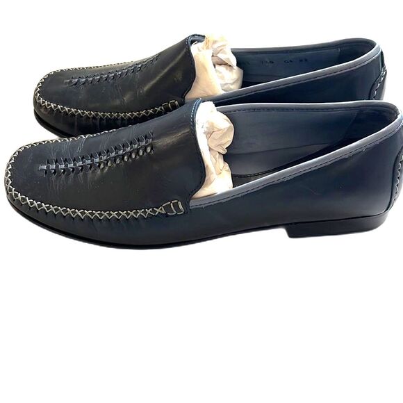 Cole Haan Pull On Loafer Navy Blue with Blue Gray Trim Stitching Size 7.5B - Picture 3 of 8